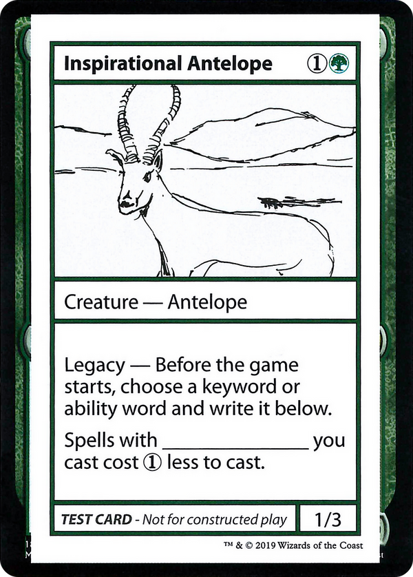 Inspirational Antelope (No PW Symbol) (CMB1-) - Mystery Booster Playtest Cards 2021