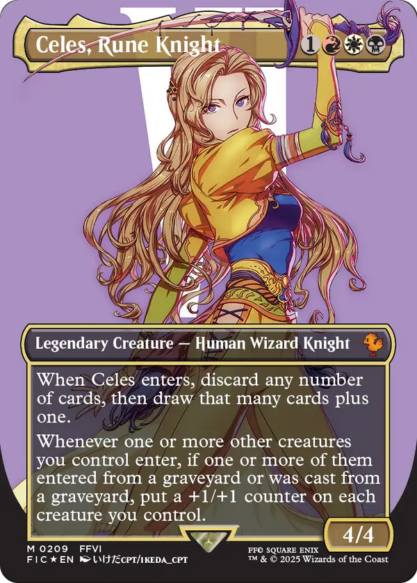 Celes, Rune Knight (Borderless) (Surge Foil) (FIC-209) - Commander: FINAL FANTASY Foil