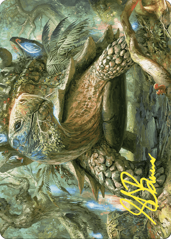 Blossoming Tortoise // Blossoming Tortoise (AWOE-024) - Wilds of Eldraine Art Series (Borderless)