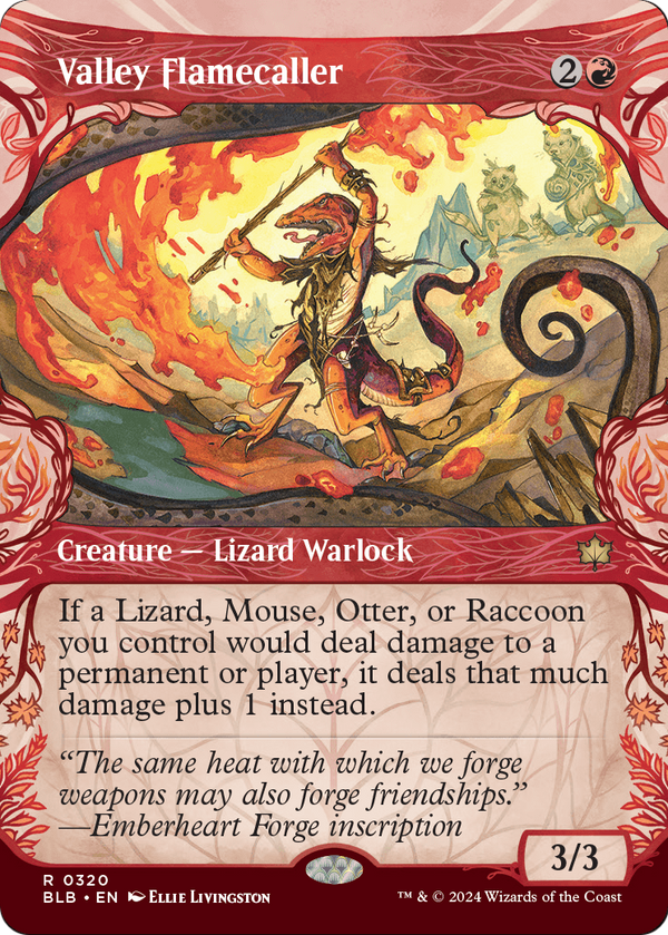 Valley Flamecaller (Showcase) (BLB-320) - Bloomburrow: (Showcase) (Borderless)