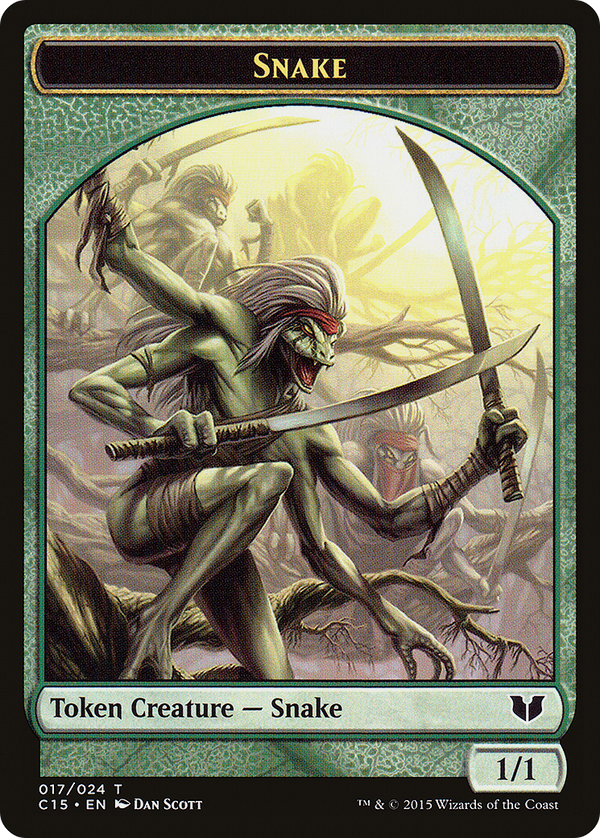 Snake (017) // Saproling Double-Sided Token (C15-17 // 16) - Commander 2015 Tokens