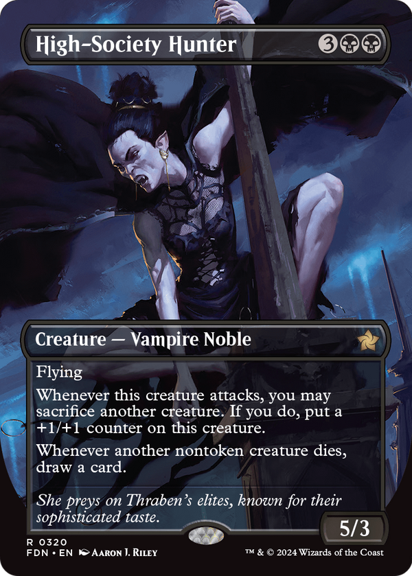 High-Society Hunter (Borderless) (FDN-320) - Foundations Foil