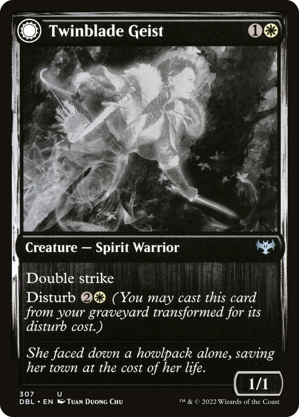 Twinblade Geist (DBL-307) - Innistrad: Double Feature: (Double Faced Transform) Foil