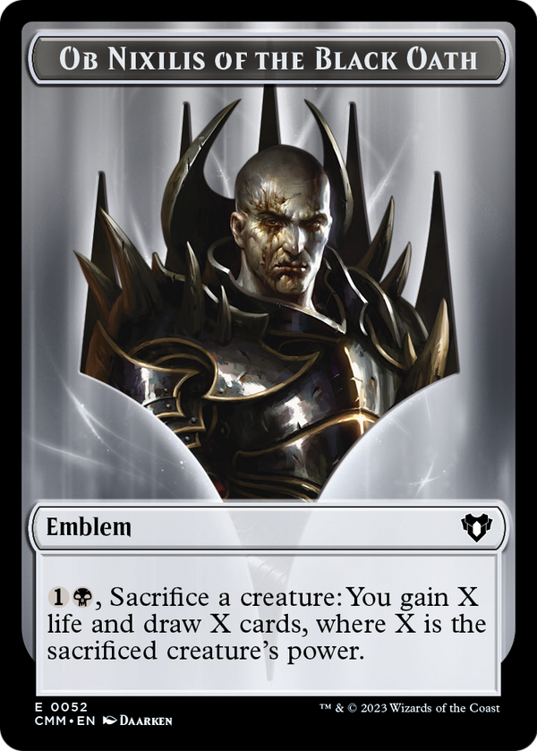 Ob Nixilis of the Black Oath Emblem (TCMM-052) - Commander Masters Tokens