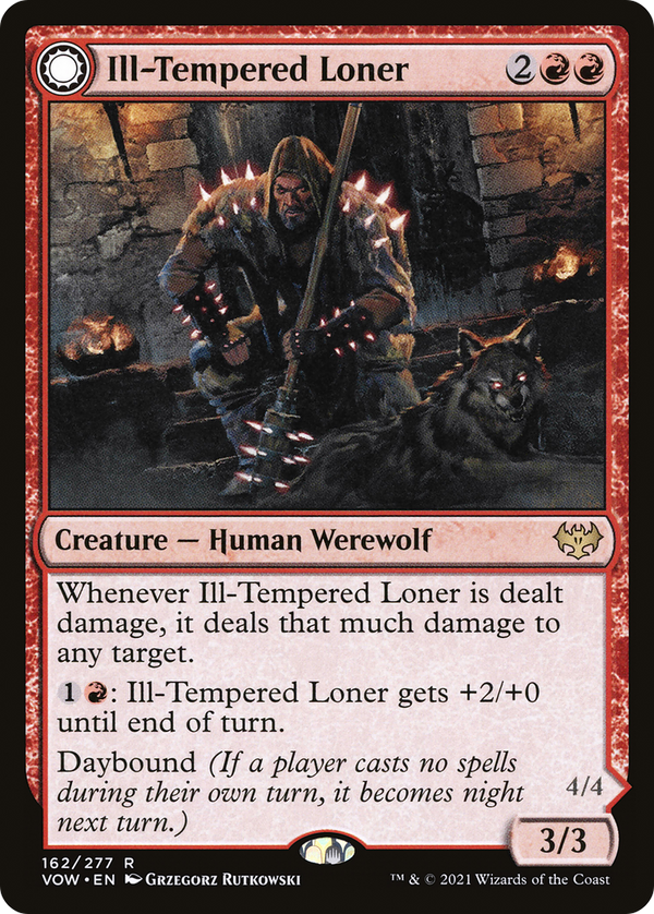 Ill-Tempered Loner (VOW-162) - Innistrad: Crimson Vow: (Double Faced Transform) Foil