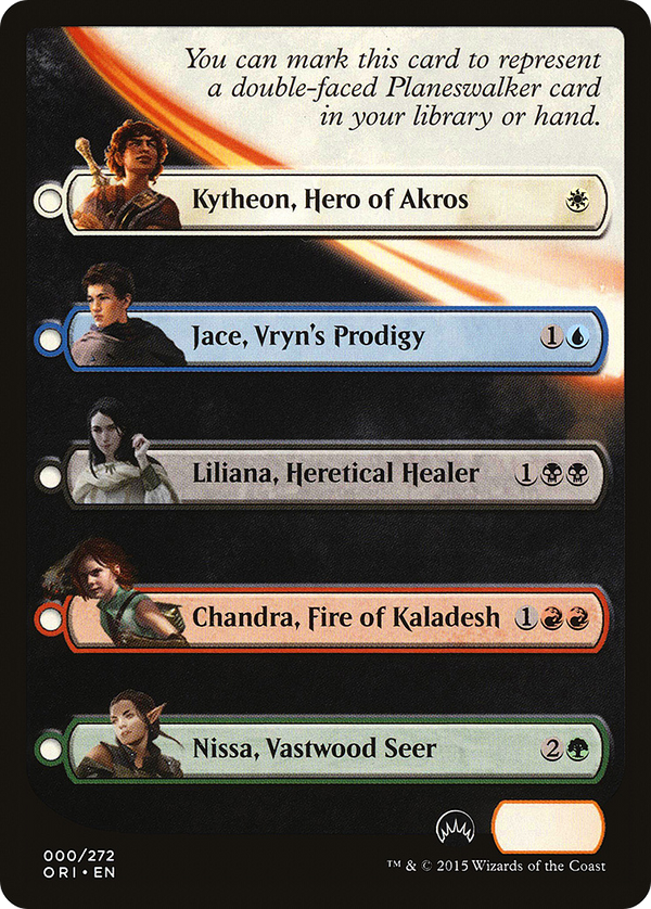Checklist Card - Magic Origins (Planeswalker) (ORI-000) - Magic Origins Tokens