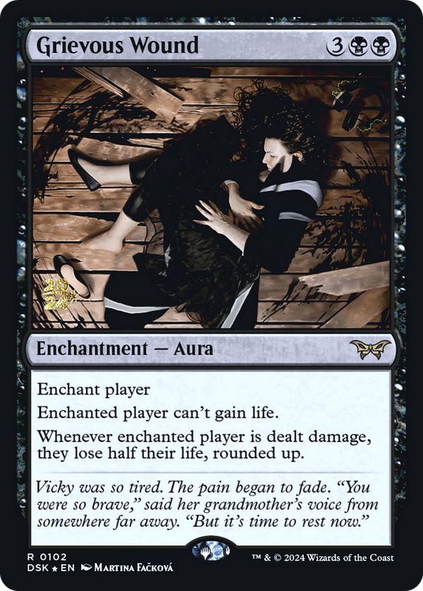 Grievous Wound (PRE-102) - Duskmourn: House of Horror Promos Foil