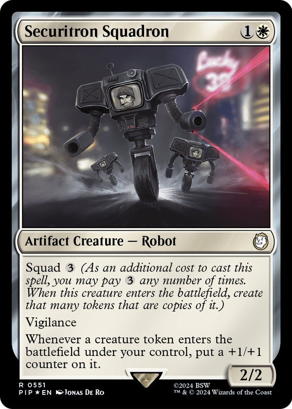 Securitron Squadron (Surge Foil) (PIP-551) - Fallout Foil