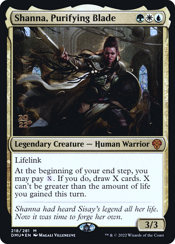 Shanna, Purifying Blade (PRE-218) - Dominaria United Promos Foil