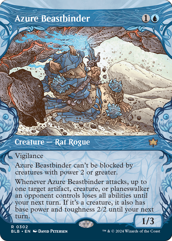 Azure Beastbinder (Showcase) (BLB-302) - Bloomburrow: (Showcase) (Borderless)