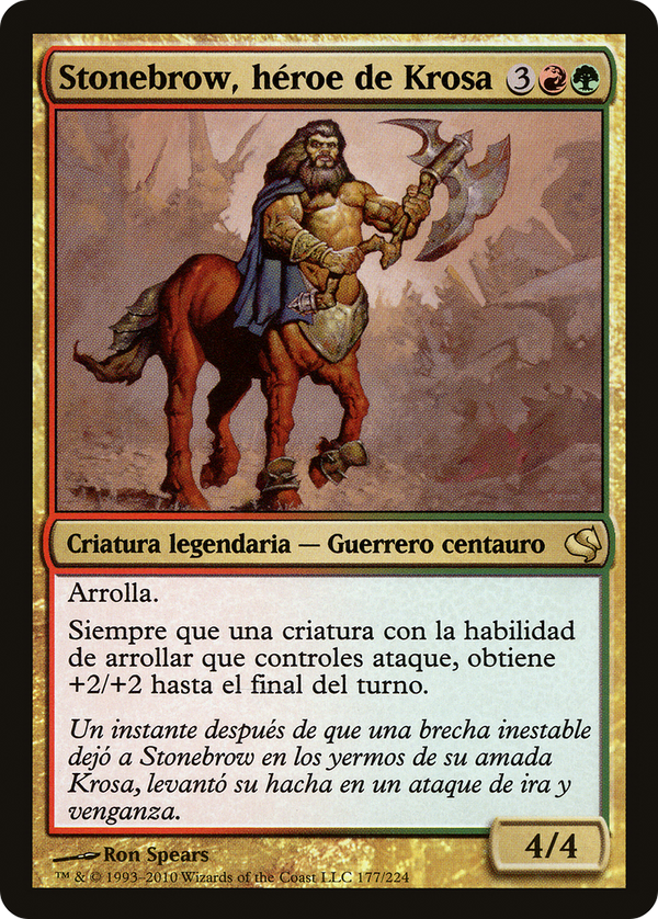Stonebrow, Krosan Hero (Spanish) - "Stonebrow, heroe de Krosa" (PS11-177) - Salvat 2011