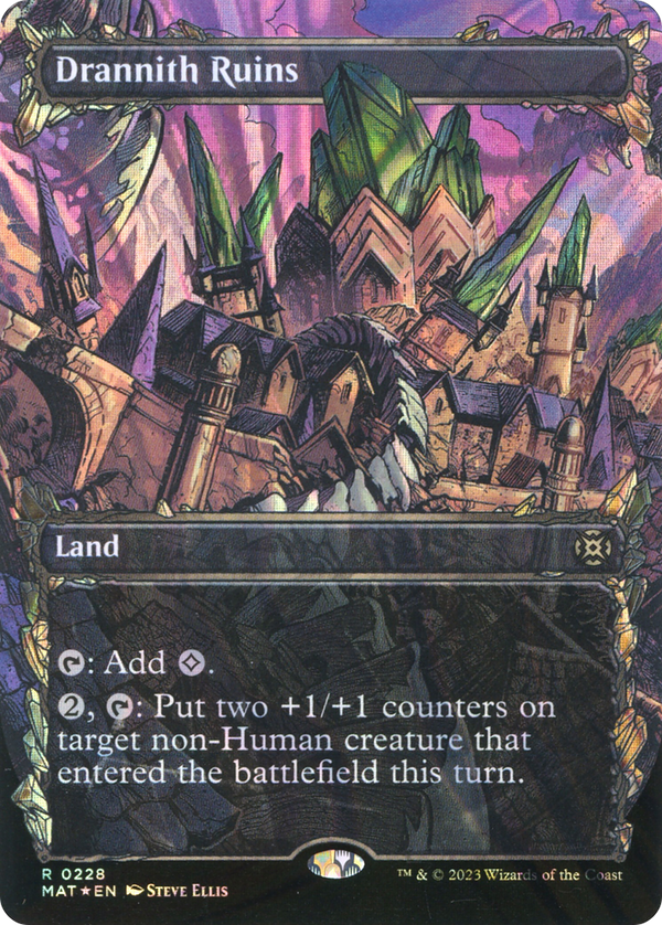 Drannith Ruins (Halo Foil) (MAT-228) - March of the Machine: The Aftermath: (Showcase) (Borderless) Foil