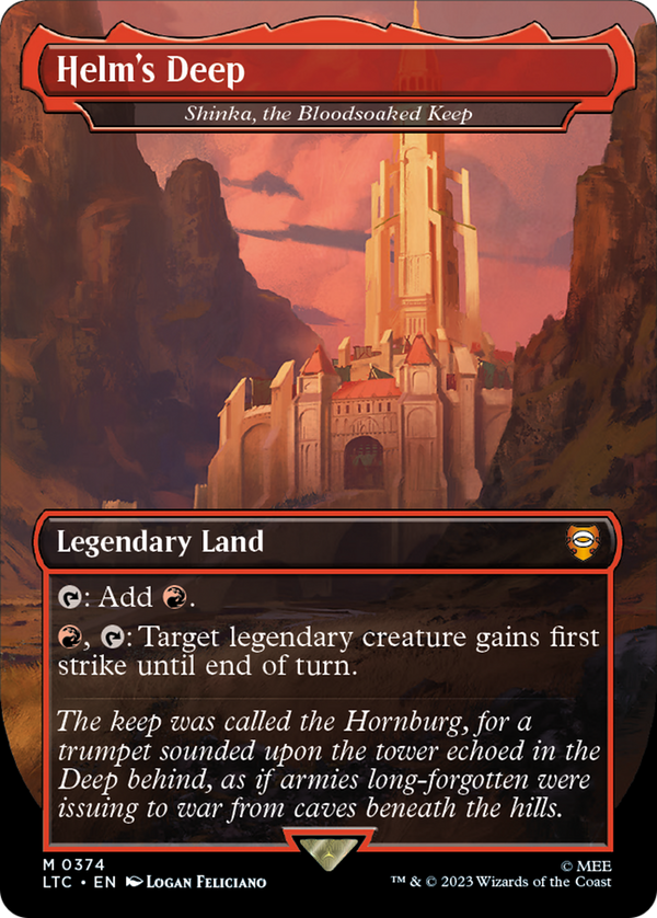 Helm's Deep - Shinka, the Bloodsoaked Keep (LTC-374) - Tales of Middle-earth Commander / Helm's Deep (Borderless) Foil