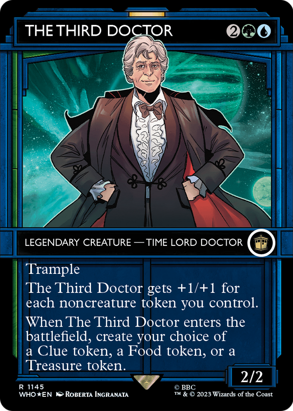 The Third Doctor (Showcase) (Surge Foil) (WHO-1145) - Doctor Who: (Showcase) (Borderless) Foil