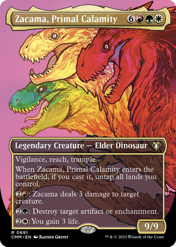 Zacama, Primal Calamity (Borderless) (CMM-691) - Commander Masters Foil