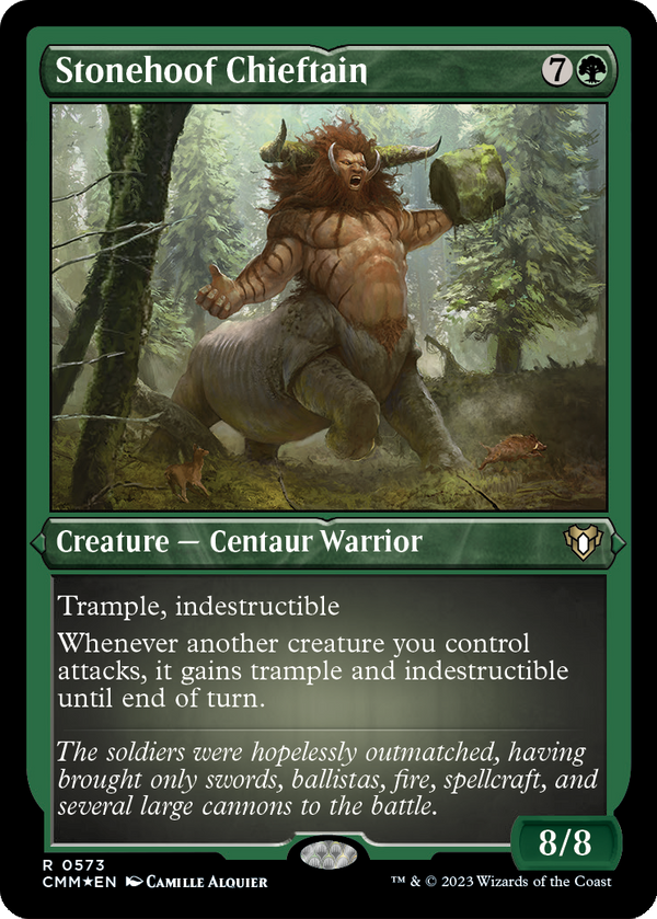 Stonehoof Chieftain (Foil Etched) (CMM-573) - Commander Masters Foil