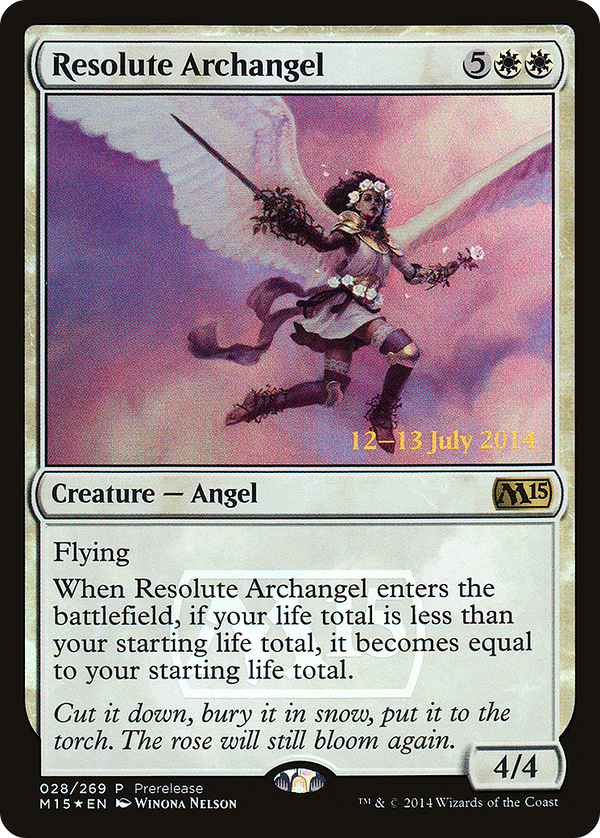 Resolute Archangel (PRE-028) - Magic 2015 Promos Foil