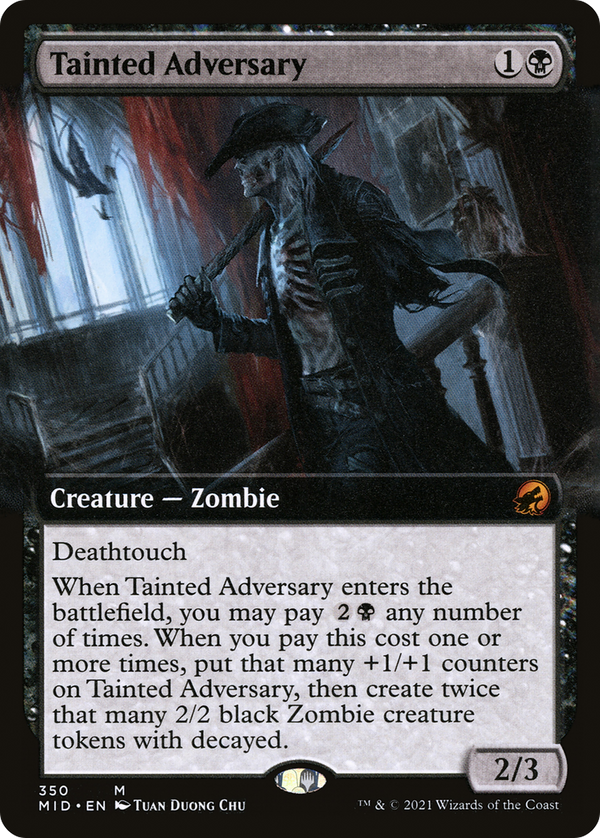 Tainted Adversary (Extended Art) (MID-350) - Innistrad: Midnight Hunt: (Extended Art) Foil