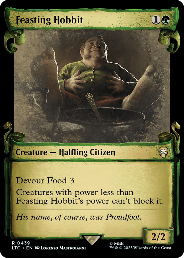 Feasting Hobbit (Showcase Scrolls) (LTC-439) - Tales of Middle-earth Commander: (Showcase)