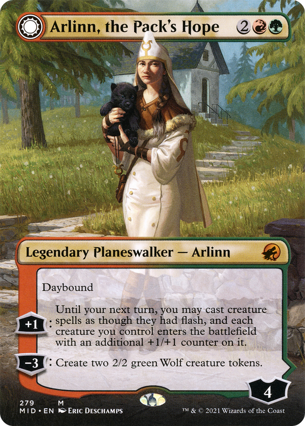 Arlinn, the Pack's Hope (Borderless) (MID-279) - Innistrad: Midnight Hunt: (Double Faced Transform) Foil