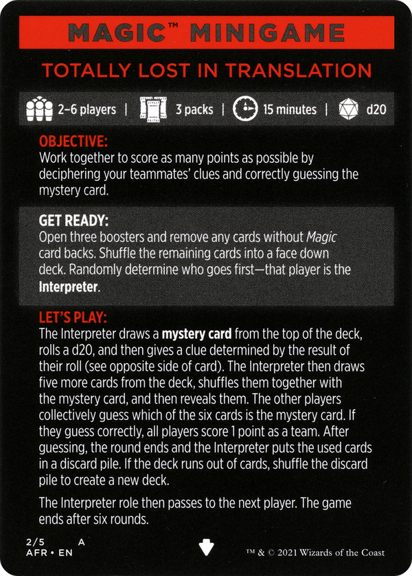 Totally Lost in Translation // Totally Lost in Translation (cont'd) (MAFR-002) - Adventures in the Forgotten Realms Minigames
