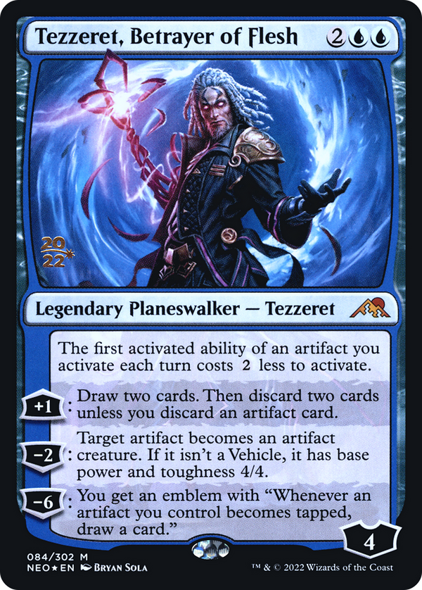 Tezzeret, Betrayer of Flesh (PRE-084) - Kamigawa: Neon Dynasty Promos Foil