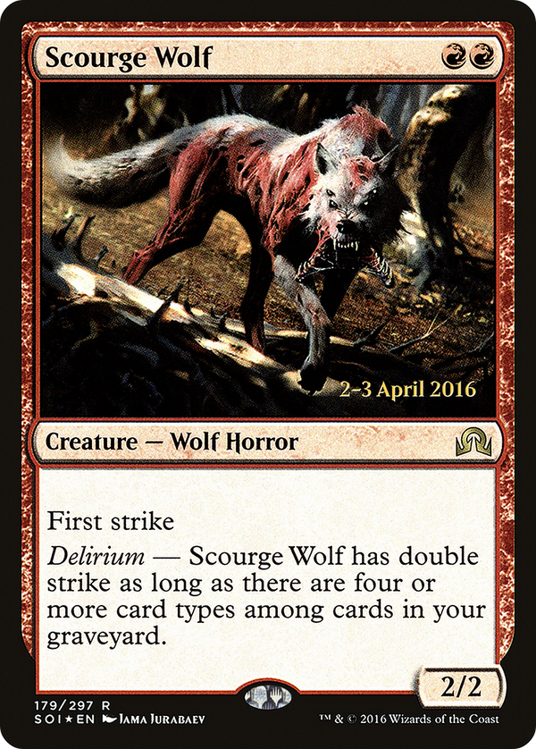 Scourge Wolf (PRE-179S) - Shadows over Innistrad Promos Foil