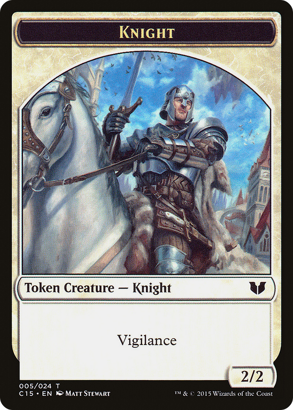 Knight (005) // Spirit (023) Double-Sided Token (C15-5 // 23) - Commander 2015 Tokens