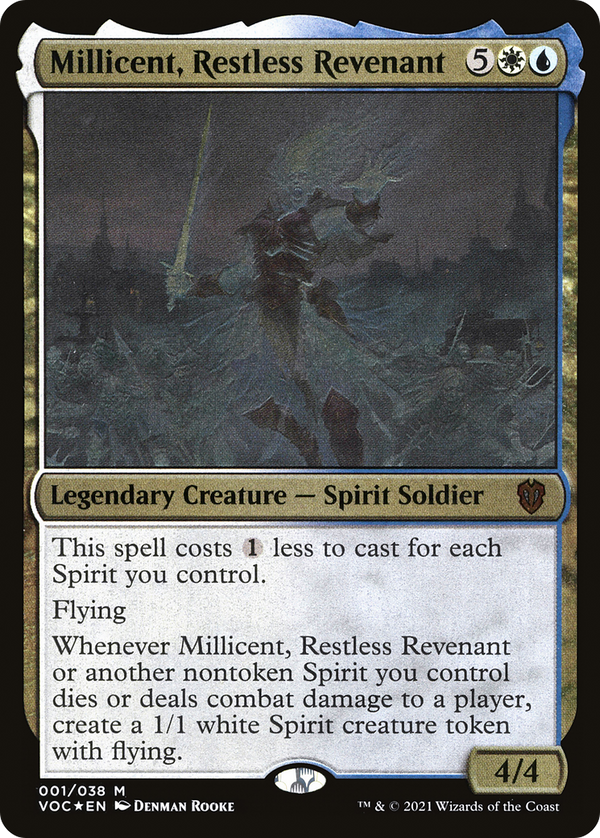 Millicent, Restless Revenant (Display Commander) - Thick Stock (VOC-001) - Crimson Vow Commander Display Commanders Foil