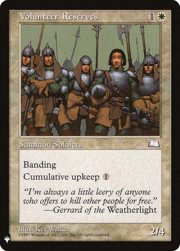 Volunteer Reserves (LIST-WTH-29) - The List