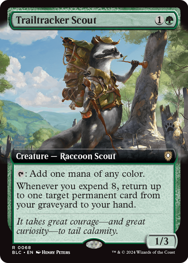 Trailtracker Scout (Extended Art) (BLC-068) - Bloomburrow Commander: (Extended Art)