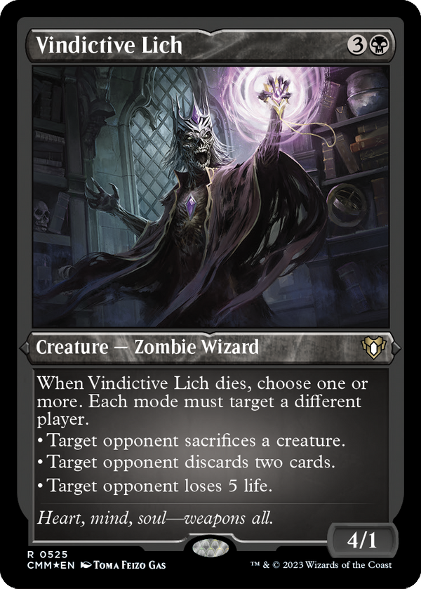 Vindictive Lich (Foil Etched) (CMM-525) - Commander Masters Foil
