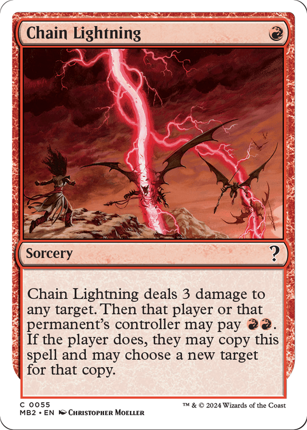 Chain Lightning (White Border) (MB2-055) - Mystery Booster 2