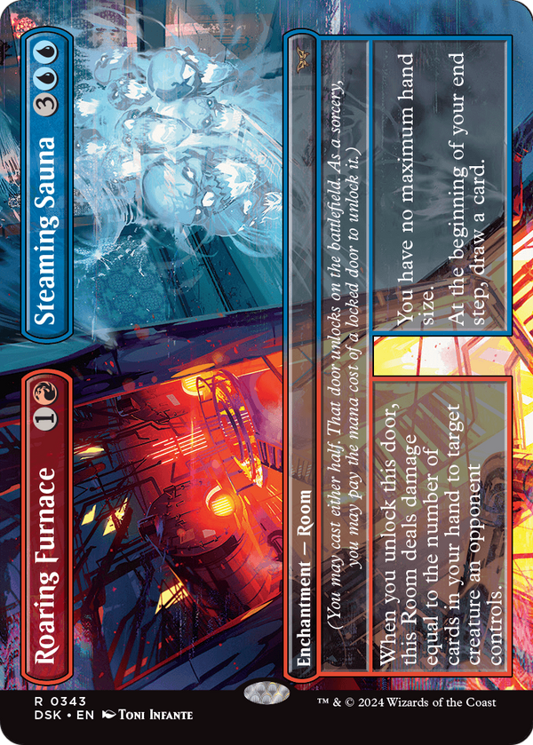 Roaring Furnace // Steaming Sauna (Borderless) (DSK-343) - Duskmourn: House of Horror